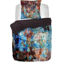 Kayori Satin-Bettwäsche-Garnitur Bisha Farbe Blau Größe 155x220+80x80