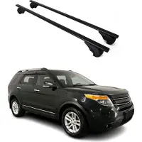 Omtec Dachträger Grundtäger für Ford Explorer 2011-2016 75kg Metall Schwarz 2 tlg