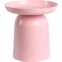 Beliani Beistelltisch Pastellrosa Metall Rund Moderner Stil Geometrische Form Designer Tisch Wohnzimmer