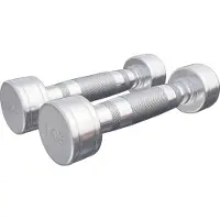 Gorilla Sports Kurzhanteln - 2er Set, 2 kg (2 x 1 kg) Gewichte, Rutschfest, gerändelt, Verchromter Stahl - Hantelset, Rundhanteln, Kurzhantelset
