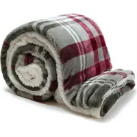 Unique living | Larsson Plaid 150x200cm grau/rot