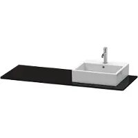 Duravit Konsole XSquare 140x55x1,6cm, m 1 AS, Ausschn re, sw hgl