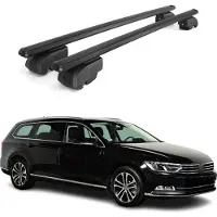 Omtec Dachträger Grundtäger für VW Passat B8 Variant 2014-2019 75kg Alu Schwarz 2tlg