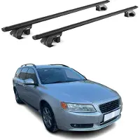 Aurilis Dachträger Grundtäger für Volvo V70 2007-2016 5 tür 90kg Alu Schwarz 2 tlg ABE