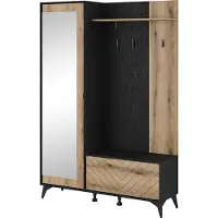 Bettso Flurgarderobe Flurmöbel Garderoben mit Spiegel Garderobenpaneel Wandgarderobe mit Ablage und Schuhschrank Garderobenschrank Flur DIAMOND