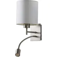 LINDBY Wandlampe Camilo , weiß / opal, für Wohn- / Esszimmer, Textil / Stoff / Seide, Modern, Wandleuchte, Wandlampe Innen