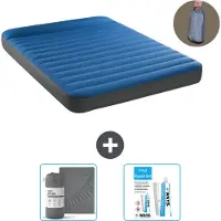 Intex Luftbett - 2 Personen - 152 x 203 x 22 cm - Blau - Inklusive Pumpe - Spannbettuch en Reperaturset