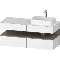 Duravit Qatego Konsolenwaschtischunterbau, 2 Auszüge, 2 Schubkästen, Ausschnitt rechts, 1400x550x600mm, Nische Basalt Matt, QA4766043180010