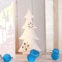 Hellum Lichterkette LED Metallbälle blau Deko Innen Indoor Beleuchtung 20 LEDs
