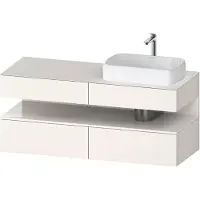 Duravit Collection One Konsolenwaschtischunterbau, 2 Auszüge, 2 Schubkästen, Ausschnitt rechts, 1400x550x600mm, Nische Weiß hochglänzend, QA4766022840000, Farbe: Weiß Supermatt