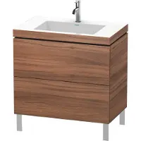 Duravit Waschtischunterschrank c-bonded L-Cube 80x48cm, 1 HL, Nussb Nat, 2 Ausz., steh.