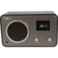 Sahaga POPworldradio, Tragbar, Analog & Digital, DAB+, FM, 3,5 mm, Schwarz, Grau, Drehregler