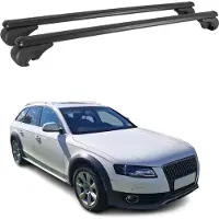 Omac Dachträger Grundtäger für Audi A4 B8 Avant 2008-2015 75kg Alu Schwarz 2 tlg