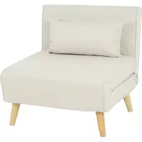 Mendler Schlafsessel HWC-D35, Schlafsofa Funktionssessel Klappsessel Relaxsessel Jugendsessel Sessel, Stoff/Textil creme-beige