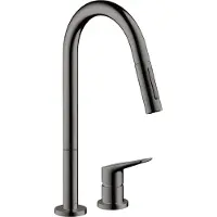 Hansgrohe 2-Loch Einhebel-Spültischmischer AXOR CITTERIO DN 15 m Ausziehbrause pol. black chrome polished black chrome