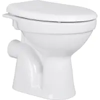 BELVIT Dusch WC mit Bidet Funktion – Standtoilette mit Taharet, waagerechtem Wandabgang, Hygienedusche, Softclose WC-Deckel, Keramik in Weiß