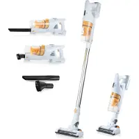 Primo PR500SV 3-in-1 schnurloser Stabstaubsauger - Beutelloser Staubsauger - Handstaubsauger - HEPA-Filter - Weiß/Peach