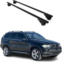 Omtec Dachträger Grundtäger für BMW X5 E53 1999-2006 75kg Metall Schwarz 2 tlg