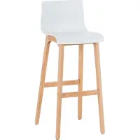 DELUKE Barhocker DELHI - Weiß, Holz | Barhocker mit Lehne Barstuhl Tresenhocker Tresenstuhl Kneipenhocker Kneipenstuhl