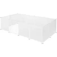 EUGAD Freigehege Welpenauslauf mit Tür DIY, Weiß, 145x75x46 cm