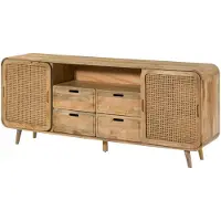 MASSIVMOEBEL24.DE MASSIVMOEBEL24 Sideboard Mango 200x40x80 natur lackiert VALENCIA #120