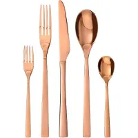 Gräwe Besteck-Set Porto, 10-teilig, 2 Personen, Edelstahl, kupfer