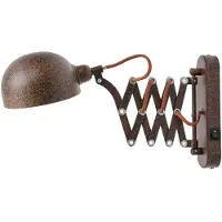 LINDBY Curtis Wandleuchte Rust - , Curtis, dimmbar, Braun / Rost, für Wohnzimmer, Metall, Landhaus / Rustikal