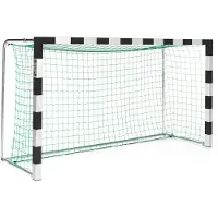 Sport-Thieme Handballtor frei stehend, 3x1,60 m, Schwarz-Silber, Alu-Gussformteil-Eckverbindung