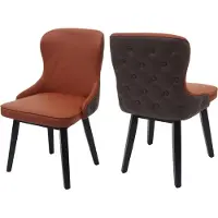 Mendler 2er-Set Esszimmerstuhl MCW-M60, Polsterstuhl Küchenstuhl Lehnstuhl Stuhl, Stoff/Textil Massiv-Holz terracotta-braun
