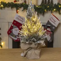 Gravidus 20 LED Weihnachtsbaum warmweiß Timer Batteriebetrieb Schneeoptik 45 cm