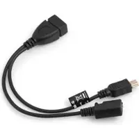 System-S OTG On The Go Host Kabel 3 in 1 USB A (female) zu Mini USB Male Female Datenkabel Y-Kabel 19 cm
