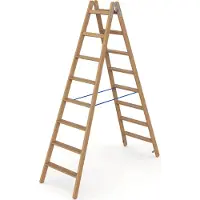 Werner Holz Stufenstehleiter zweiseitig begehbar 2x8 Stufen