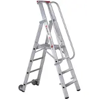 Euroline Premium 32677 Stufenstehleiter mit großer Standplattform 4 Stufen