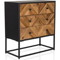 Hjh LIVING Sideboard SANTJAGO BLACK SUN L Kommode Schrank Knopfgriff 70.5 x 63.0 x 32.0 cm