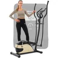 Hop-Sport HOP SPORT Crosstrainer Focus - Ellipsentrainer für Zuhause mit Trainingscomputer, Pulssensoren & Tablethalterung | Kompakte Fitnessgeräte bis 120 kg
