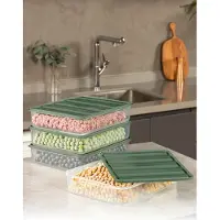 Hermia Concept , YYBLLA3,54LU - Green, Aufbewahrungsbox-Set (4-teilig), 100 % KUNSTSTOFF, Grün, 23 x 2 x 6,5 cm