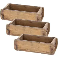 Novaliv 3x Holzkiste Vintage 30 x 15 x 10 cm Alte Ziegelform Holz EIN KAMMER Allzweckkiste aus recyceltem Altholz Jede Form EIN Unikat - Geschenkkiste