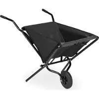 Relaxdays Faltschubkarre, mit Vollgummireifen, Stahl & Polyester, 46 Liter, Klappschubkarre HBT: 70x112x67 cm, schwarz