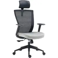 FEMO höhenverstellbarer Drehstuhl, ca. 60,5 x 54 x 116 - 126 cm - Grau/Schwarz