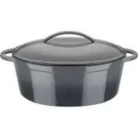 GSW Gusseisen ovaler Bräter Grey Shadow 33x25cm / 7 Ltr., Gusseisen, Ovaler Bräter mit Deckel ø ca. 33 x 25 x H 13,0cm