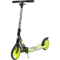 Star Scooter Alu City Tretroller klappbar ab 6 -7 Jahre | 205mm XXL Trittbrett | Schwarz & Grün