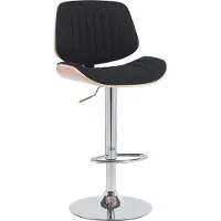 CLP Barhocker Clawson Stoffbezug Bugholz höhenverstellbar und drehbar natur/schwarz Gestell Farbe chrom