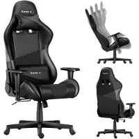 Huzaro Force 6.2 | Gaming Stuhl Bürostuhl Schreibtischstuhl Gamer Stoff | bis 130 kg belastbar | Höhenverstellbar Kopfstütze Lendenstütze | Schwarz