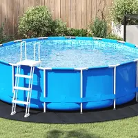 vidaXL Möbel Runde Poolabdeckung Schwarz Polyethylen Ø 396 cm Langlebig - Poolzubehör 42009115