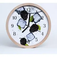 Tulup Holzuhr 30fi cm wanduhr - Brombeeren