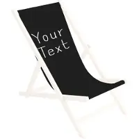Ferocity Ersatz-Stoffbezug 131x44 cm Wechselbarer Liegestuhl Stoffbezug 100% Polyester für Holz-Liegestuhl Klappliegestuhl Personalisierbar Your Text Schwarz [119]
