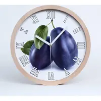Tulup Holzuhr 30fi cm wanduhr - weiße Spitzen - Pflaumen