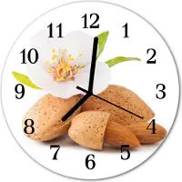 Tulup Glasuhr Wanduhr Küchenuhr Echt-Glas 30fi cm Mandeln braun
