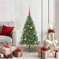 vidaXL "Schlussverkauf" Künstlicher vorbeleuchteter Weihnachtsbaum(1 pc) - Kunstbaum/Tannenbaum - Grün 120 cm PVC C7794