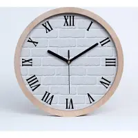 Tulup Holzuhr 30fi cm wanduhr - schwarze Spitzen - Ziegelwand